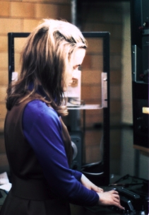 Alice Shields at the Columbia-Princeton Electronic Music Center in 1969