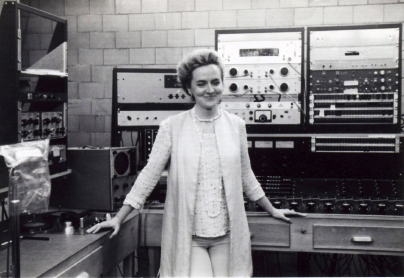 Alice Shields at the Columbia-Princeton Electronic Music Center in 1973